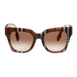 버버리 Burberry Brown Oversize Acetate Sunglasses 241376F005048