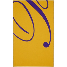버버리 Burberry Yellow & Purple Logo Wool Silk Scarf 241376F028011