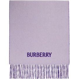 버버리 Burberry Purple EKD Cashmere Reversible Scarf 241376F028016