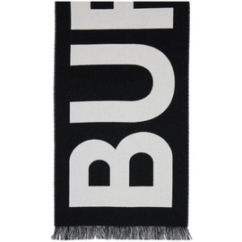 버버리 Burberry Black Logo Wool Scarf 241376F028021