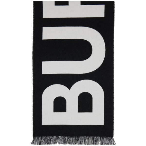 버버리 버버리 Burberry Black Logo Wool Scarf 241376F028021