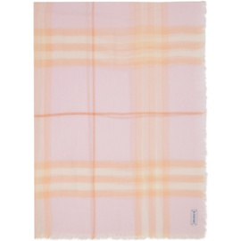 버버리 Burberry Pink Check Wool Scarf 241376F028032