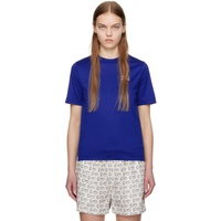 버버리 Burberry Blue Embroidered T-Shirt 241376F110014