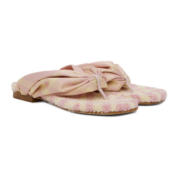 버버리 버버리 Burberry Pink & Yellow Fabric Sandals 241376F124007