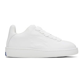 버버리 Burberry White Leather Box Sneakers 241376F128002