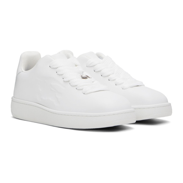 버버리 버버리 Burberry White Leather Box Sneakers 241376F128002