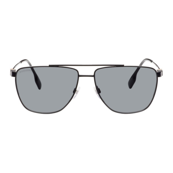 버버리 버버리 Burberry Black Pilot Sunglasses 241376M134012