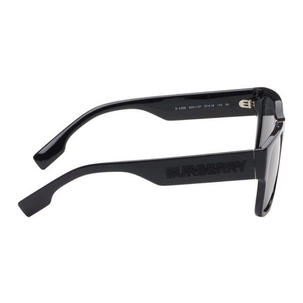 버버리 버버리 Burberry Black Rectangular Sunglasses 241376M134013