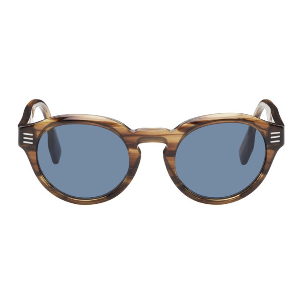 버버리 버버리 Burberry Brown Stripe Sunglasses 241376M134018