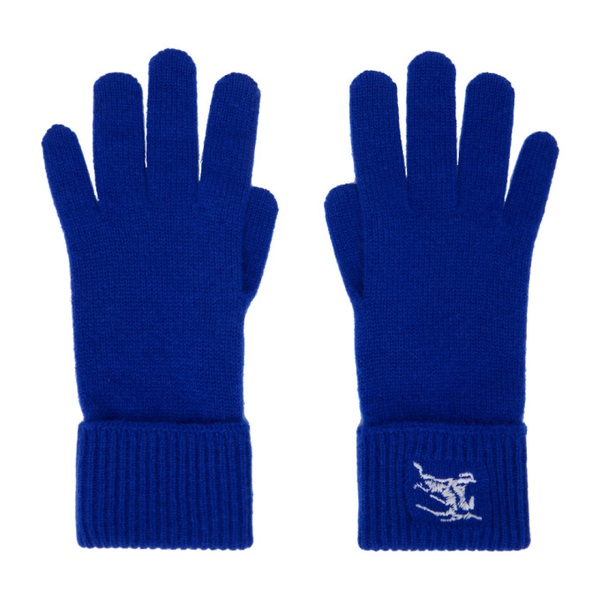 버버리 버버리 Burberry Blue Cashmere Blend Gloves 241376M135005
