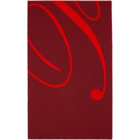 버버리 Burberry Burgundy & Red Logo Wool Silk Scarf 241376M150013