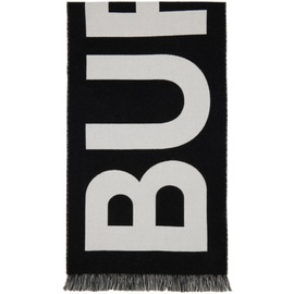 버버리 Burberry Black & Gray Logo Wool Jacquard Scarf 241376M150021