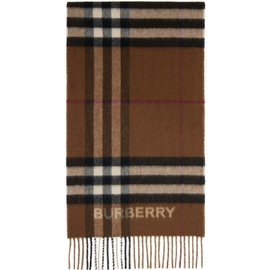 버버리 Burberry Beige & Brown Contrast Check Scarf 241376M150036