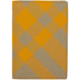 버버리 Burberry Yellow Check Folding Card Holder 241376M163001