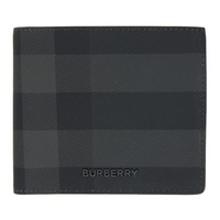 버버리 Burberry Black & Gray Check Wallet 241376M164023