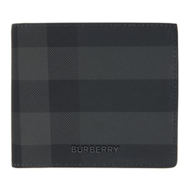 버버리 Burberry Black & Gray Check Wallet 241376M164023