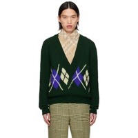 버버리 Burberry Green Argyle Sweater 241376M206000
