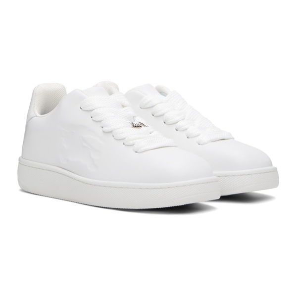 버버리 버버리 Burberry White Leather Box Sneakers 241376M223006