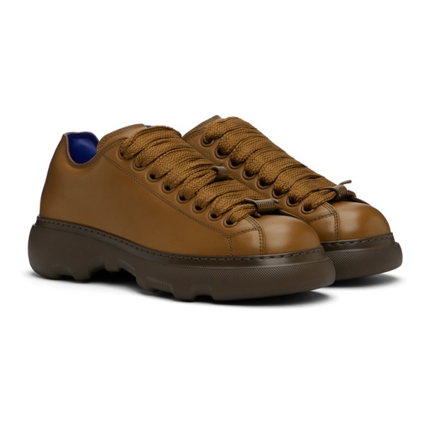 버버리 버버리 Burberry Brown Leather Ranger Sneakers 241376M225000