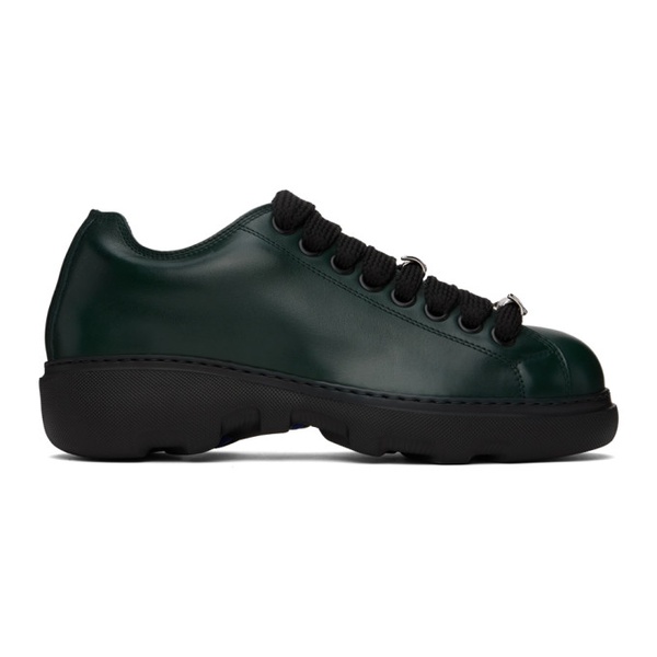 버버리 버버리 Burberry Green Leather Ranger Sneakers 241376M225001