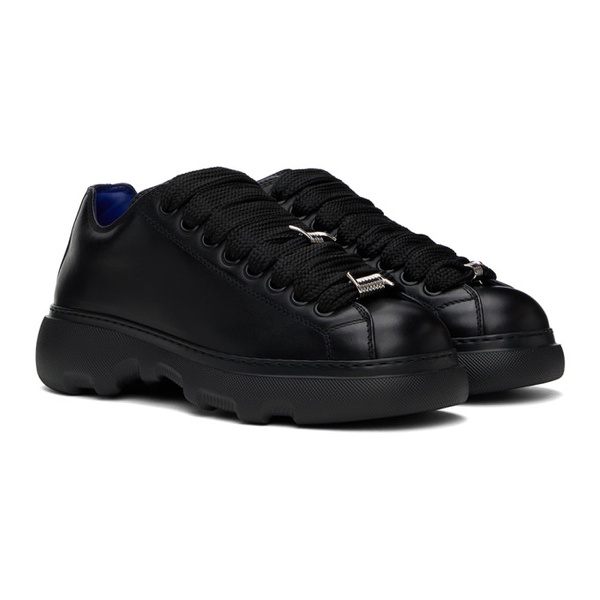 버버리 버버리 Burberry Black Leather Ranger Sneakers 241376M225002