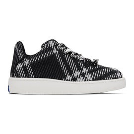 버버리 Burberry Black & White Check Knit Box Sneakers 241376M237007