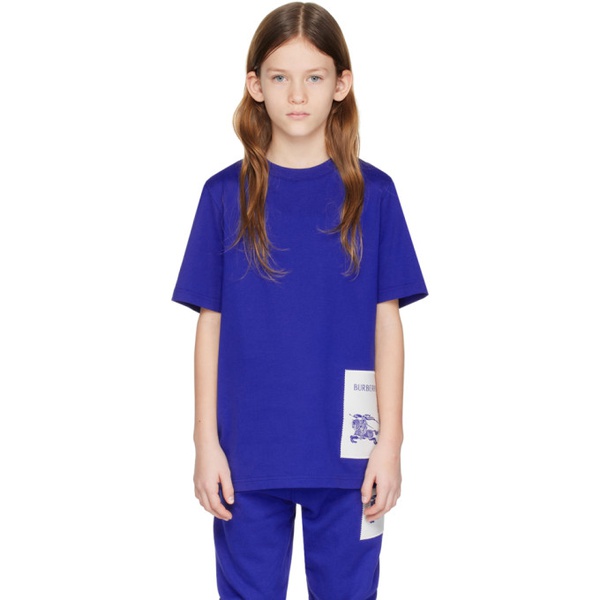 버버리 버버리 Burberry Kids Blue EKD T-Shirt 241376M703011