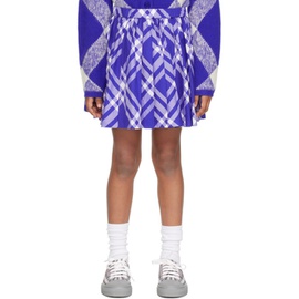 버버리 Burberry Kids Blue Check Skirt 241376M721002