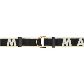 마르니 Marni Black & 오프화이트 Off-White Logo Belt 241379F001000