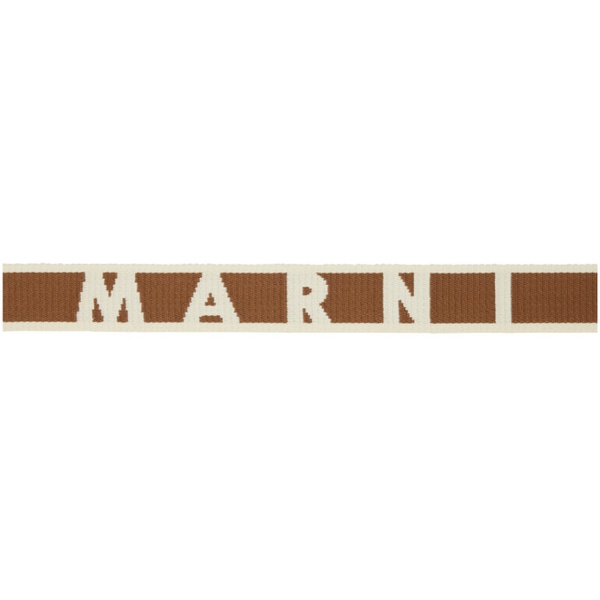 마르니 마르니 Marni Brown & 오프화이트 Off-White Logo Belt 241379F001001