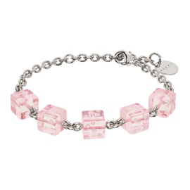 마르니 Marni Silver & Pink Dice Charm Bracelet 241379F020005