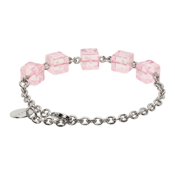 마르니 마르니 Marni Silver & Pink Dice Charm Bracelet 241379F020005
