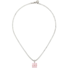 마르니 Marni Silver & Pink Dice Charm Necklace 241379F023013