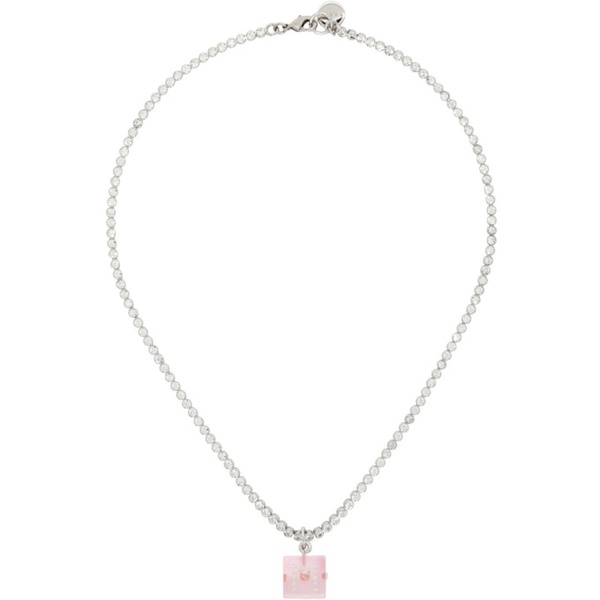 마르니 마르니 Marni Silver & Pink Dice Charm Necklace 241379F023013