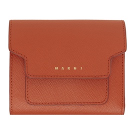 마르니 Marni Orange Saffiano Leather Wallet 241379F040012