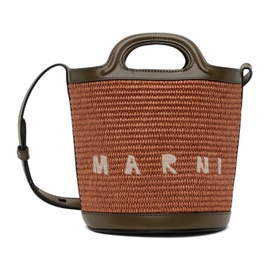 마르니 Marni Orange & Khaki Mini Tropicalia Bucket Bag 241379F048075