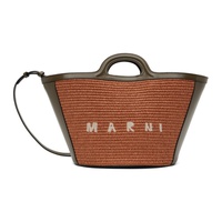 마르니 Marni Orange & Khaki Small Tropicalia Bucket Bag 241379F049088