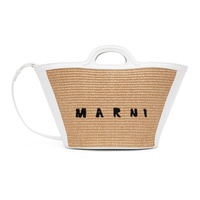 마르니 Marni Beige & White Small Tropicalia Bucket Bag 241379F049089