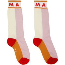 마르니 Marni Multicolor Colorblock Socks 241379F076003