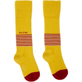 마르니 Marni Yellow Striped Socks 241379F076013