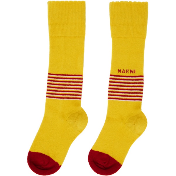 마르니 마르니 Marni Yellow Striped Socks 241379F076013