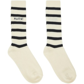마르니 Marni 오프화이트 Off-White Striped Socks 241379F076015