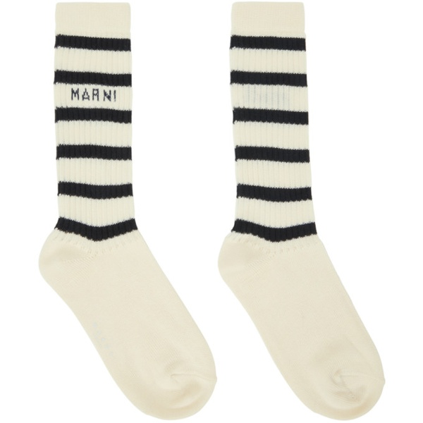 마르니 마르니 Marni 오프화이트 Off-White Striped Socks 241379F076015