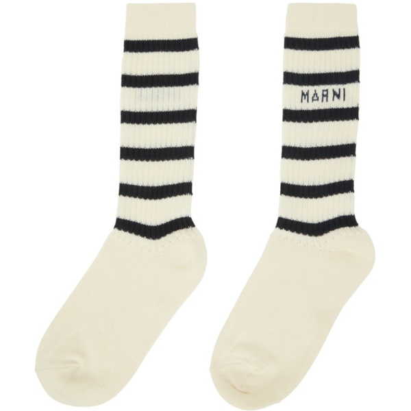 마르니 마르니 Marni 오프화이트 Off-White Striped Socks 241379F076015