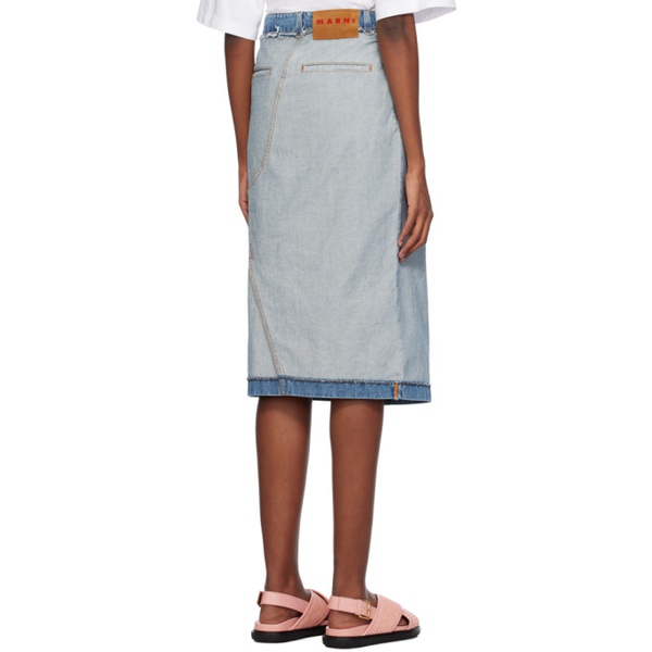 마르니 마르니 Marni Blue Five-Pocket Denim Midi Skirt 241379F092002