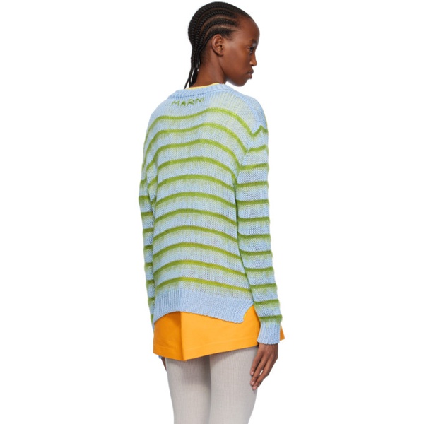 마르니 마르니 Marni Blue & Green Striped Sweater 241379F096030