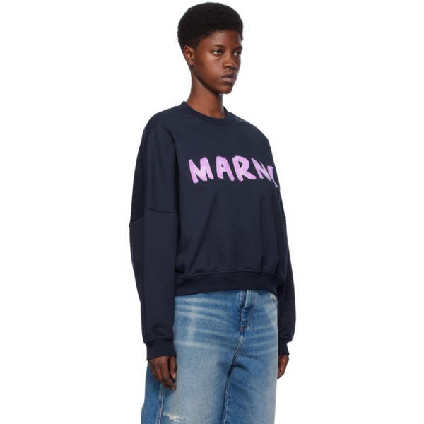 마르니 마르니 Marni Navy Printed Sweatshirt 241379F098001