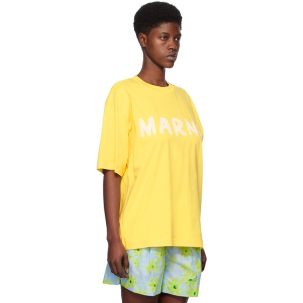 마르니 마르니 Marni Yellow Printed T-Shirt 241379F110009