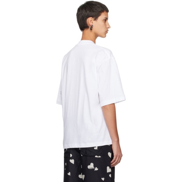 마르니 마르니 Marni White Printed T-Shirt 241379F110014