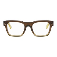 마르니 Marni Brown & Yellow Abiod Glasses 241379M133009